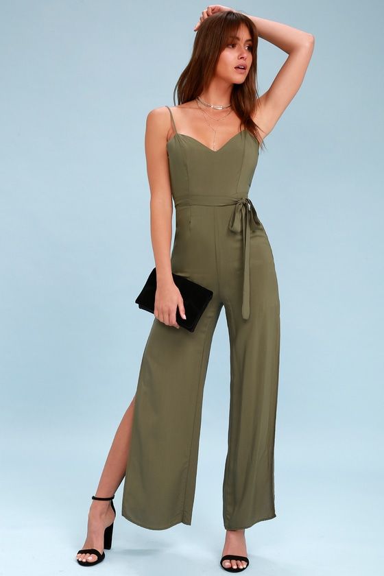 WINNING CHIC OLIVE GREEN JUMPSUIT Petite Looloo