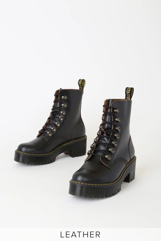 dr martens leona vintage smooth black